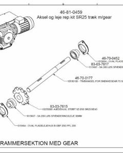 Shaft and bearing rep. kit drive section, gear SR25 M&M